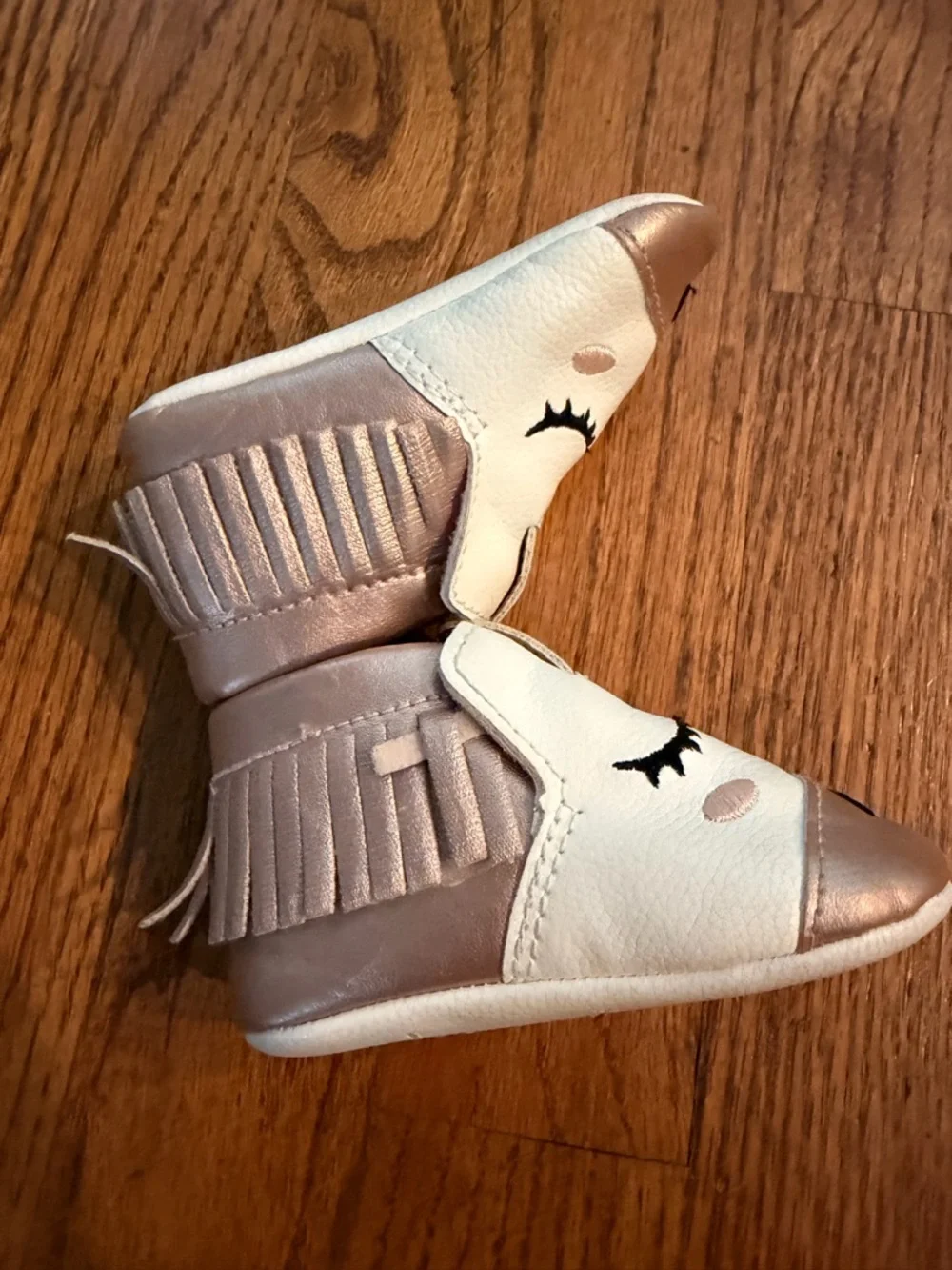 Nicole Miller Girls Unicorn Slip-On Shoes in White & Gold